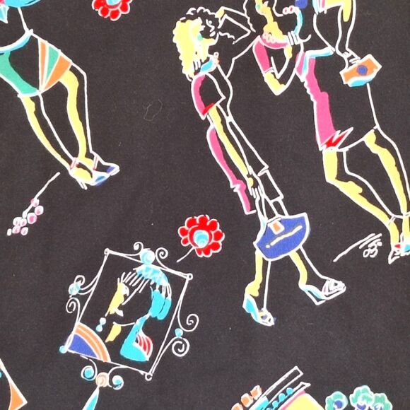 ATTYRE NY Colorful Skort 8P Black with Brite Multi Retro Fun City Ladies Print - Picture 13 of 16